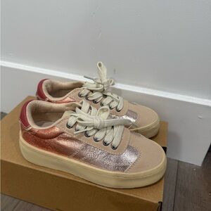 Zara Kids Shoes in Metallic Rose and Cream